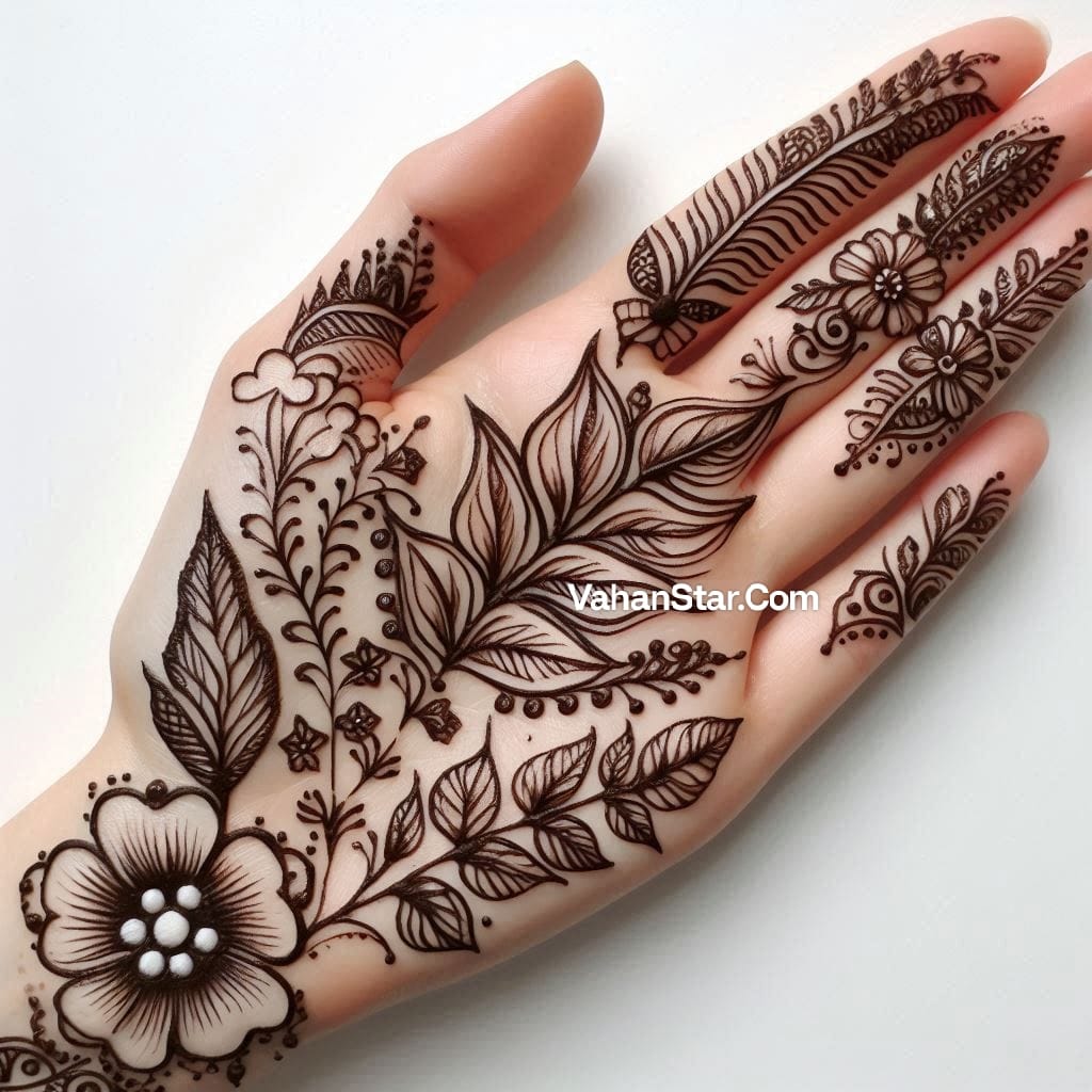 Simple patti Mehndi design pic सिंपल पत्ती मेहंदी डिजाइन पिक