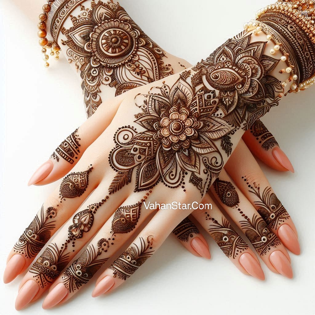 front hand circle mehndi design 2024 फ्रंट हैंड सर्किल मेहंदी डिजाइन 2024