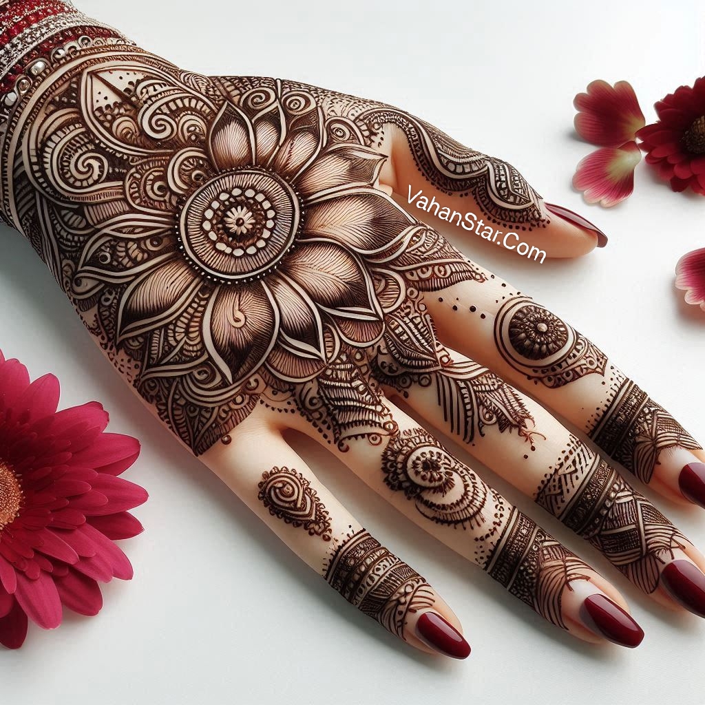 back hand circle mehndi design 2024 बैक हैंड सर्किल मेहंदी डिजाइन 2024