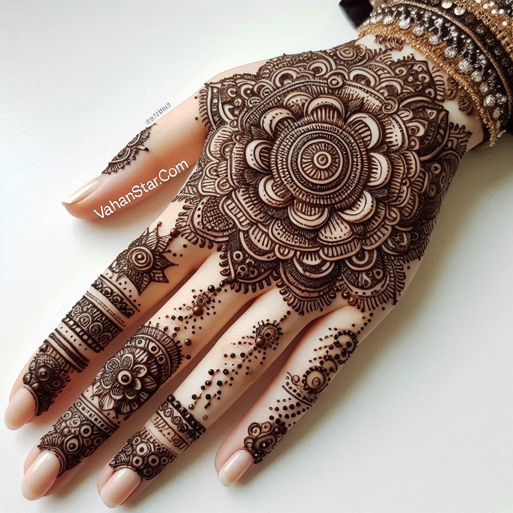 circle mehndi design back hand सर्किल मेहंदी डिजाइन बैक हैंड