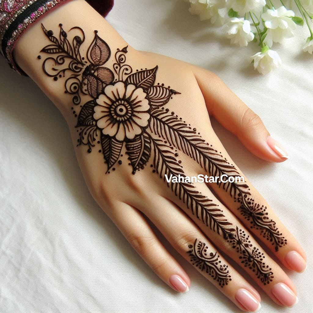 Patti mehndi design Pic पत्ती वाली मेहंदी डिजाइन पिक