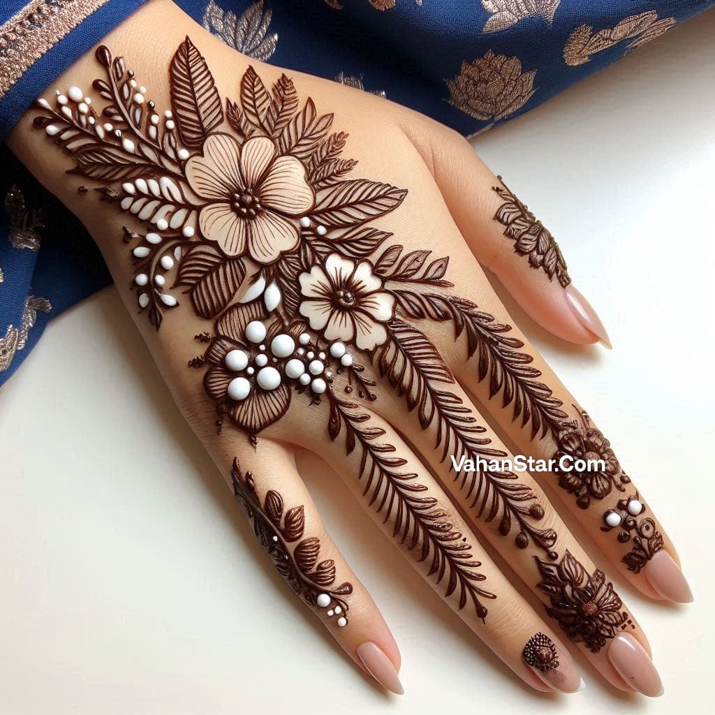 Stylish patti mehndi design स्टाइलिश पत्ती मेहंदी डिजाइन